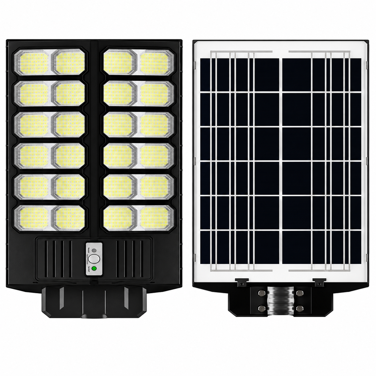 Lampă Solară Stradală LED 2400W, 800 LED-uri, Panou Fotovoltaic, Telecomandă, Suport Metalic, IP65, Lumină Rece