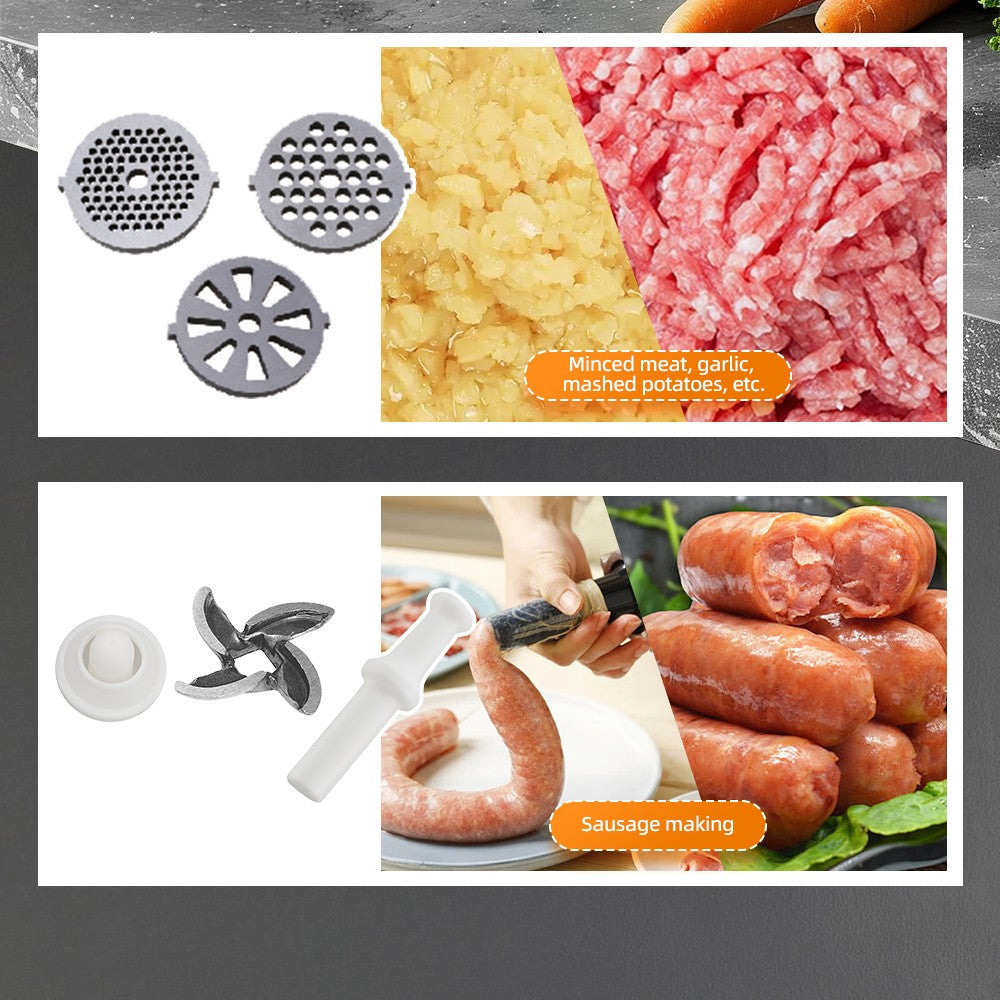 Mașină de Tocat Carne HALEY 2000W, Oțel Inoxidabil, Cutter cu Torsiune Mare, Ușor de Curățat, Port Mare pentru Alimentare