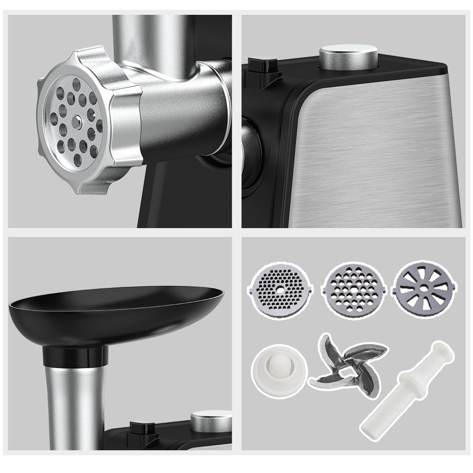 Mașină de Tocat Carne HALEY 2000W, Oțel Inoxidabil, Cutter cu Torsiune Mare, Ușor de Curățat, Port Mare pentru Alimentare