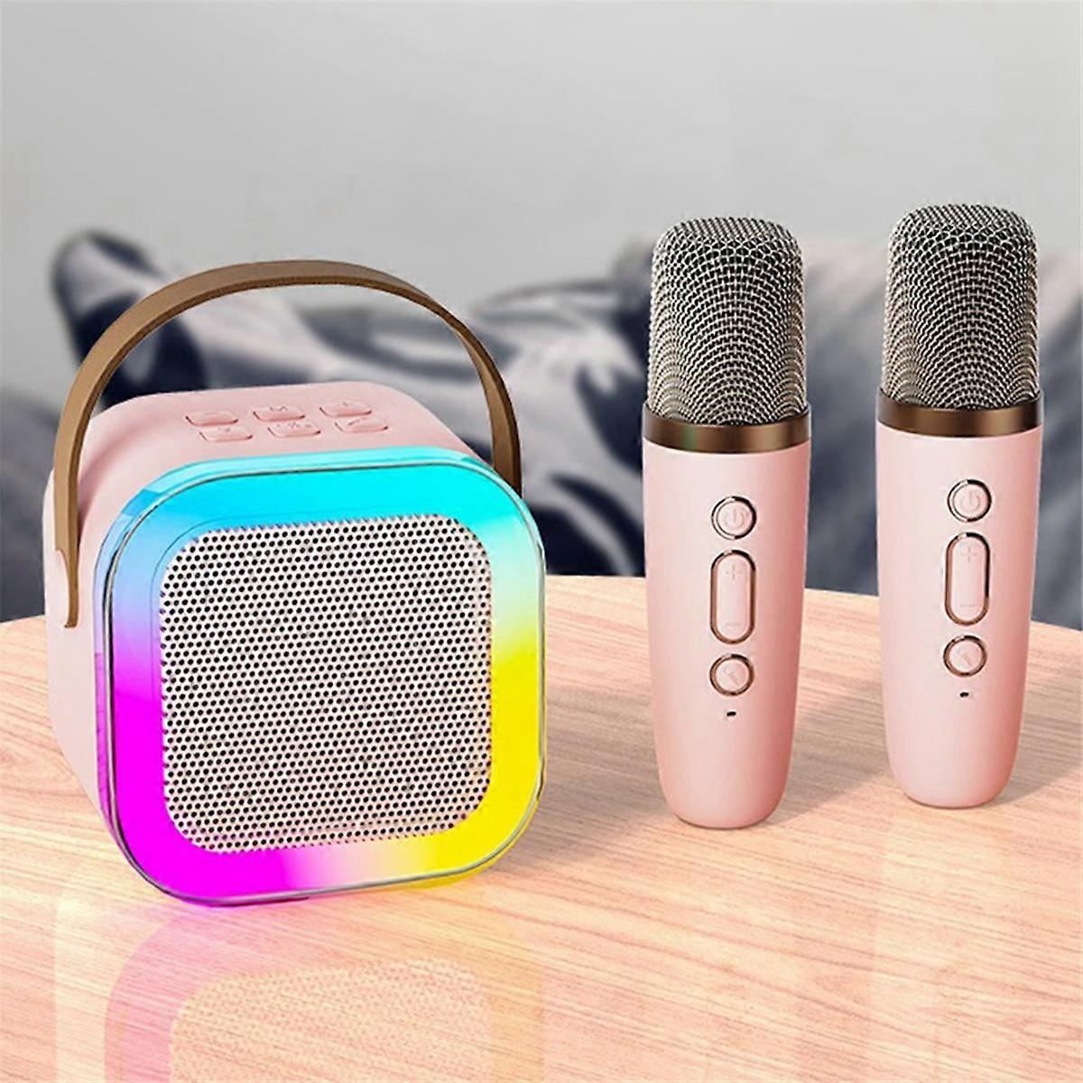 Boxă Portabilă cu 2 Microfoane, Bluetooth, Compatibilă iOS/Android, Sunet de Înaltă Calitate, Ideală pentru Karaoke, 5W