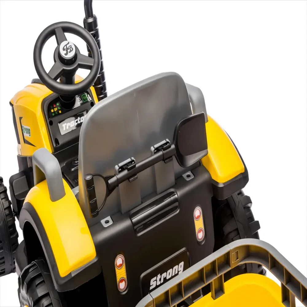 Tractor Electric KIDOO pentru Copii cu Telecomandă 2.4G, Remorcă Detașabilă, 12V 4.5Ah, 2 Motoare 380, Lumini LED, Muzică, Centură de Siguranță