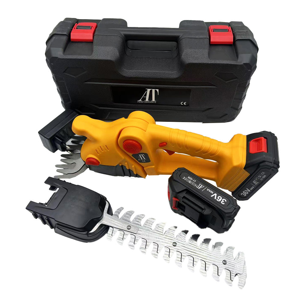 Foarfecă electrică pentru gard viu – Putere și Precizie într-un Design Compact, AT PERFORMANCE®, cu 2 acumulatori 36V