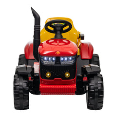 Tractor Electric cu Telecomandă pentru Copii KIDOO, cu Remorcă și Gard, Far, Sunet Motor, Claxon, MP3/USB – 3-6 Ani