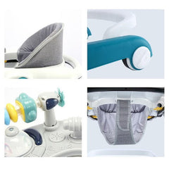 Premergator educational 3 in 1 pentru copii, functie de masuta, premergator si Antemergator Alb/Gri