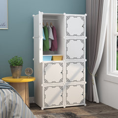 Dulap modular pentru copii, AT PERFORMANCE®, 8 rafturi, durabil, 76X37X147 cm, , alb model