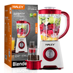 Blender 2 în 1 HALEY® HY-2940, 500W, Capacitate 1.6L, Funcție Ice Crush, Protecție Supraîncălzire, Alb/Roșu