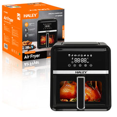 Friteuză cu Aer Cald HALEY 7L, 2000W – Gătire 360°, Touchscreen Holografic, Geam Vizualizare 180°, 8 Programe, Fără Ulei | Gătit Sănătos și Crocant