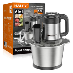 Tocător Electric Multifuncțional HALEY HY-1244 – Putere de 1200W și vas de 3.5L din inox pentru tocare rapidă și versatilă