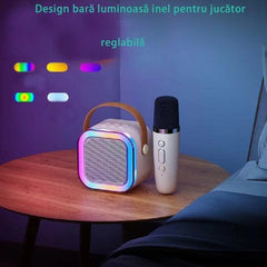 Boxa Cu Microfon Smart, Conectare Bluetooth, IOS/Android, Calitate Inalta A Sunetului, Perfecta Pentru Karaoke, AT PERFORMANCE®, culoare perla