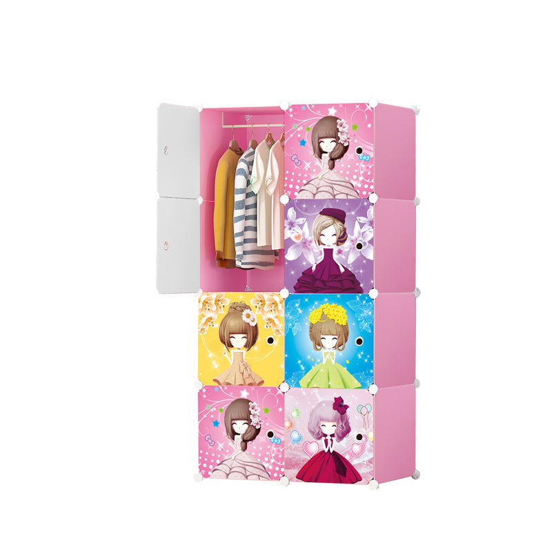 Dulap modular pentru copii, roz, AT PERFORMANCE®, 8 rafturi  printese nou