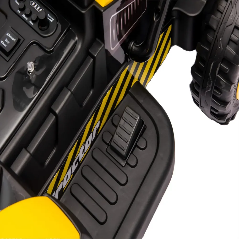 Tractor Electric KIDOO pentru Copii cu Telecomandă 2.4G, Remorcă Detașabilă, 12V 4.5Ah, 2 Motoare 380, Lumini LED, Muzică, Centură de Siguranță
