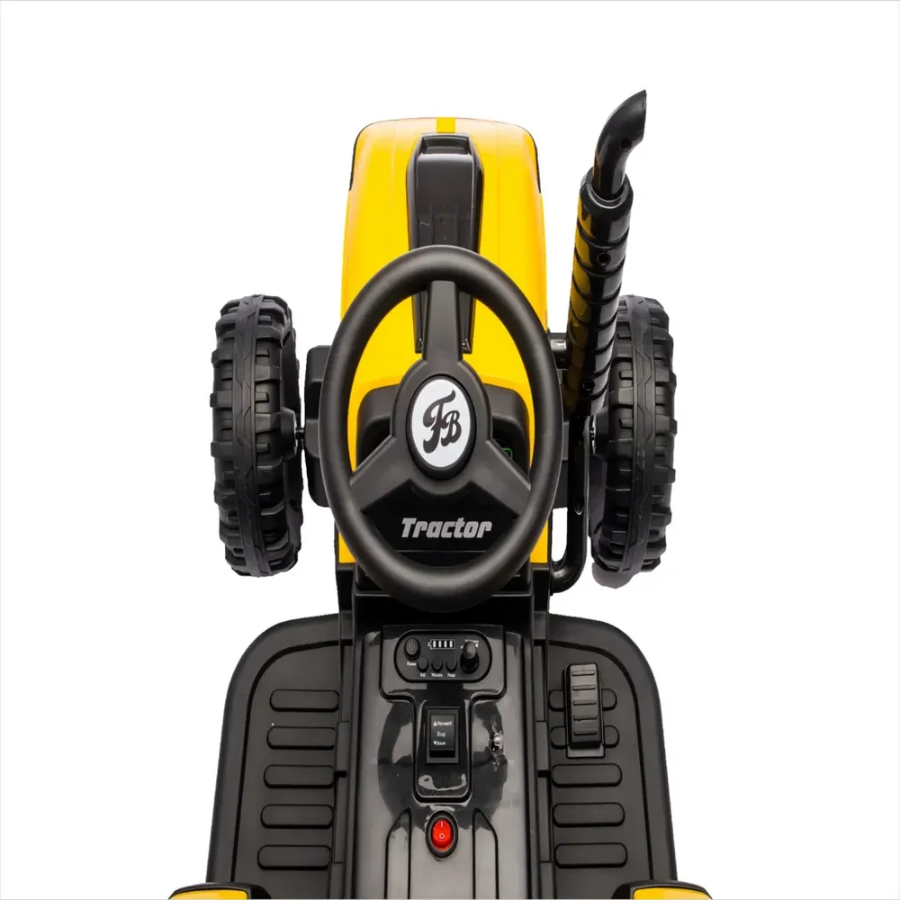 Tractor Electric KIDOO pentru Copii cu Telecomandă 2.4G, Remorcă Detașabilă, 12V 4.5Ah, 2 Motoare 380, Lumini LED, Muzică, Centură de Siguranță