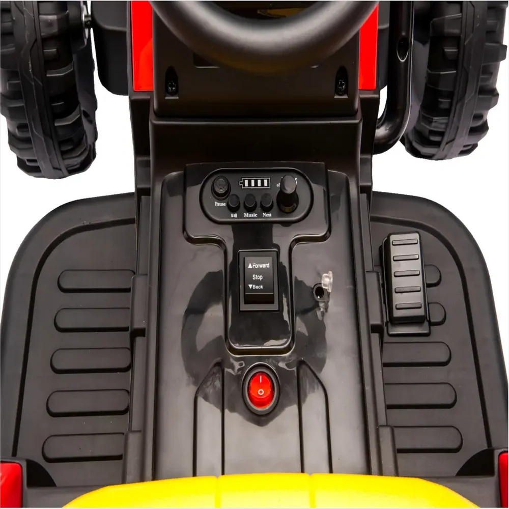 Tractor Electric KIDOO pentru Copii cu Telecomandă 2.4G, Remorcă Detașabilă, 12V 4.5Ah, 2 Motoare 380, Lumini LED, Muzică, Centură de Siguranță