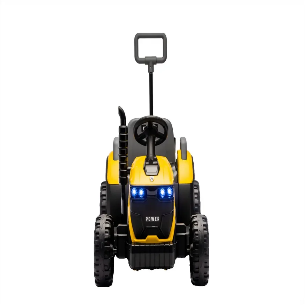 Tractor Electric KIDOO pentru Copii cu Telecomandă 2.4G, Remorcă Detașabilă, 12V 4.5Ah, 2 Motoare 380, Lumini LED, Muzică, Centură de Siguranță