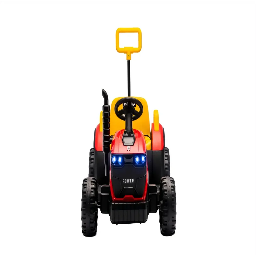 Tractor Electric KIDOO pentru Copii cu Telecomandă 2.4G, Remorcă Detașabilă, 12V 4.5Ah, 2 Motoare 380, Lumini LED, Muzică, Centură de Siguranță