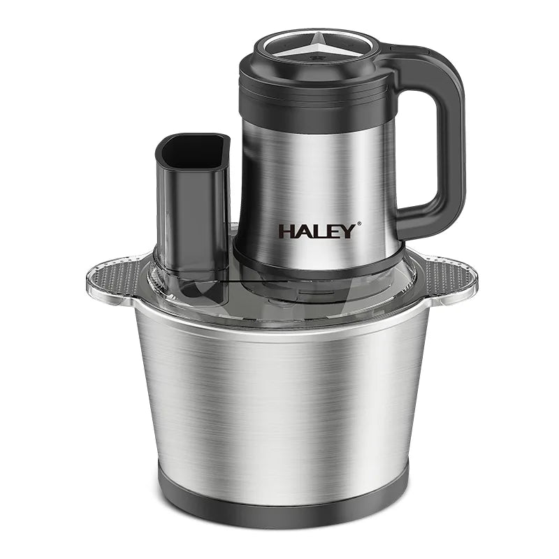 Tocător Electric Multifuncțional HALEY HY-1244 – Putere de 1200W și vas de 3.5L din inox pentru tocare rapidă și versatilă