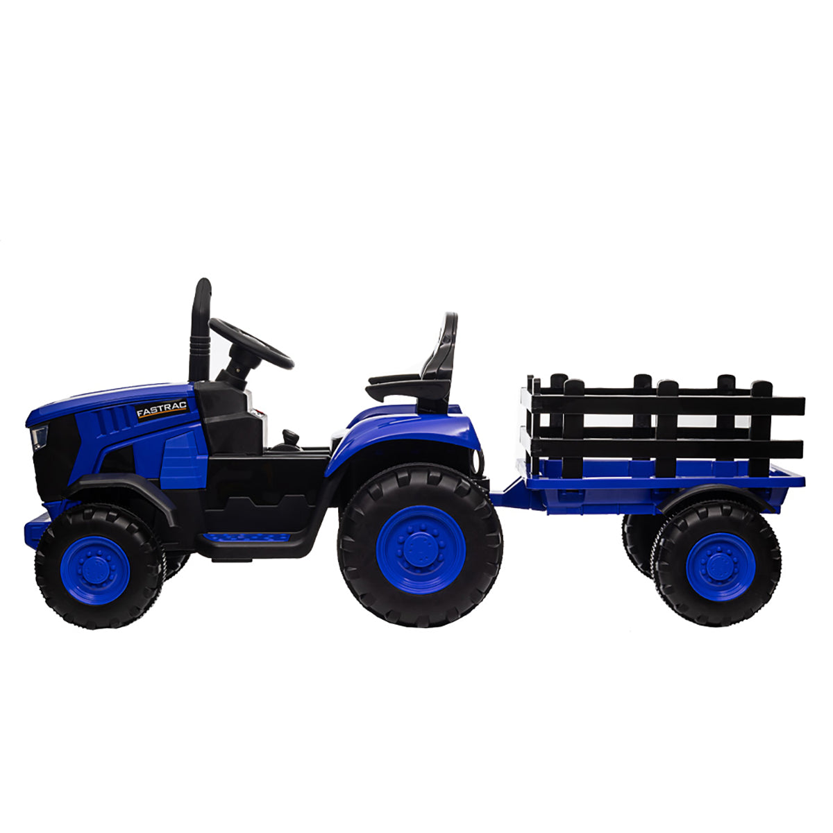 Tractor Electric cu Telecomandă pentru Copii KIDOO, cu Remorcă și Gard, Far, Sunet Motor, Claxon, MP3/USB – 3-6 Ani