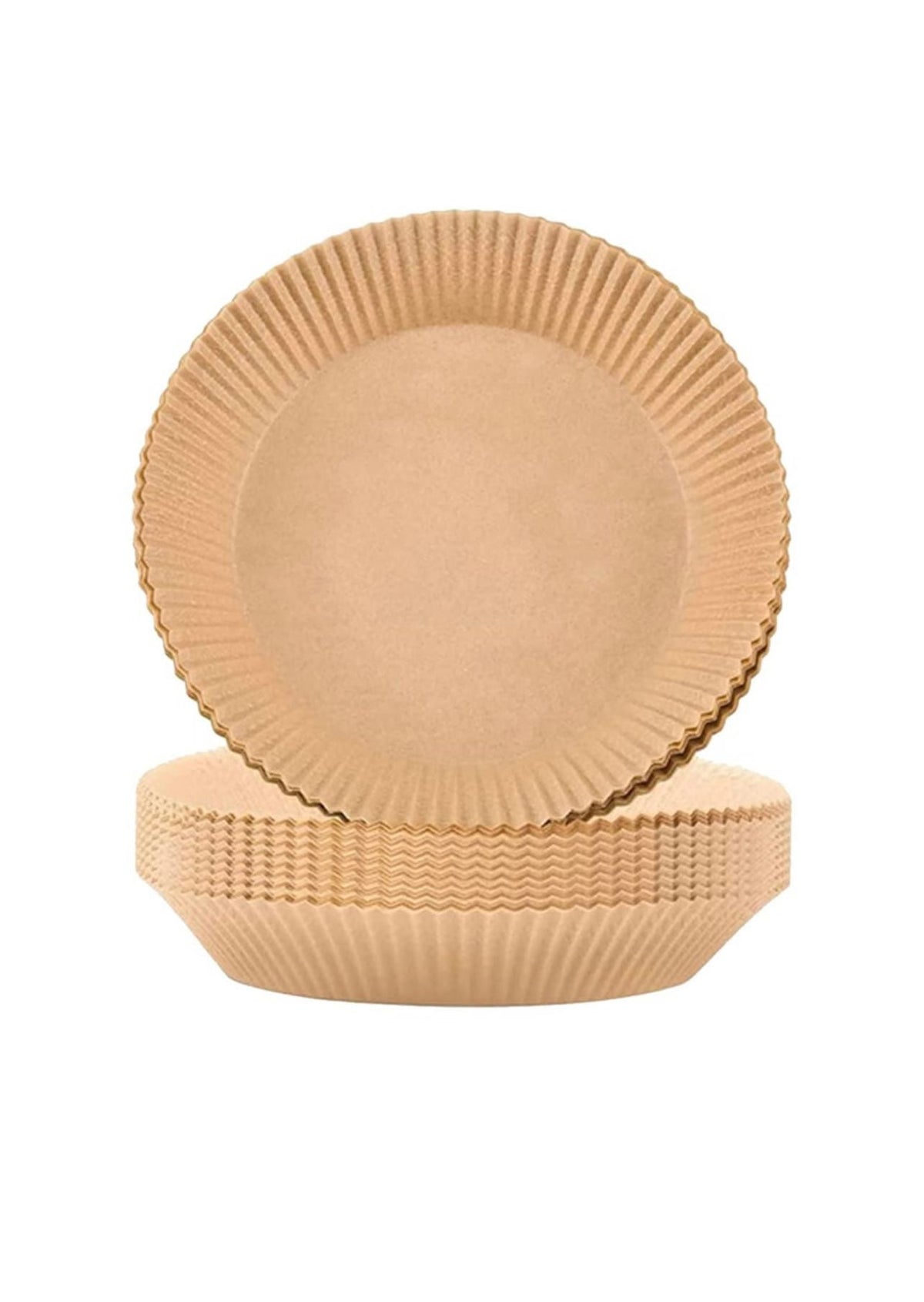 Set 100 bucati hartie de copt, Unica folosinta, Pentru air fryer, 16x16x4.5 cm, Maro, Rotunde