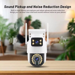 Cameră de Supraveghere IP WiFi HNY 6MP 4K, Rotire 355°, Detectare Umană, Recunoaștere Facială, IP66, Card 32GB Inclus