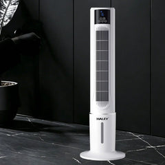 Răcitor de Aer Tip Turn HALEY HY-6117, 2000W, Rezervor 4,5L, 3 Trepte de Viteză, Oscilație Automată, Telecomandă, Timer, Display LED, Alb