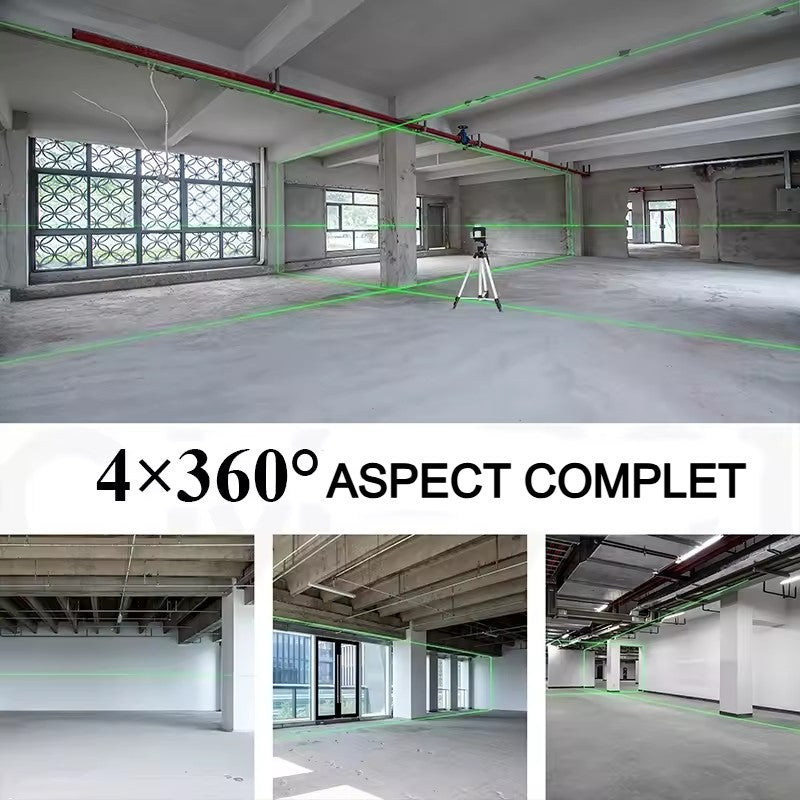 Nivela Laser Autonivelantă 4D cu 16 Linii APerformance, 2x Acumulatori, Laser Verde 360°, Reîncărcabilă, 30 m