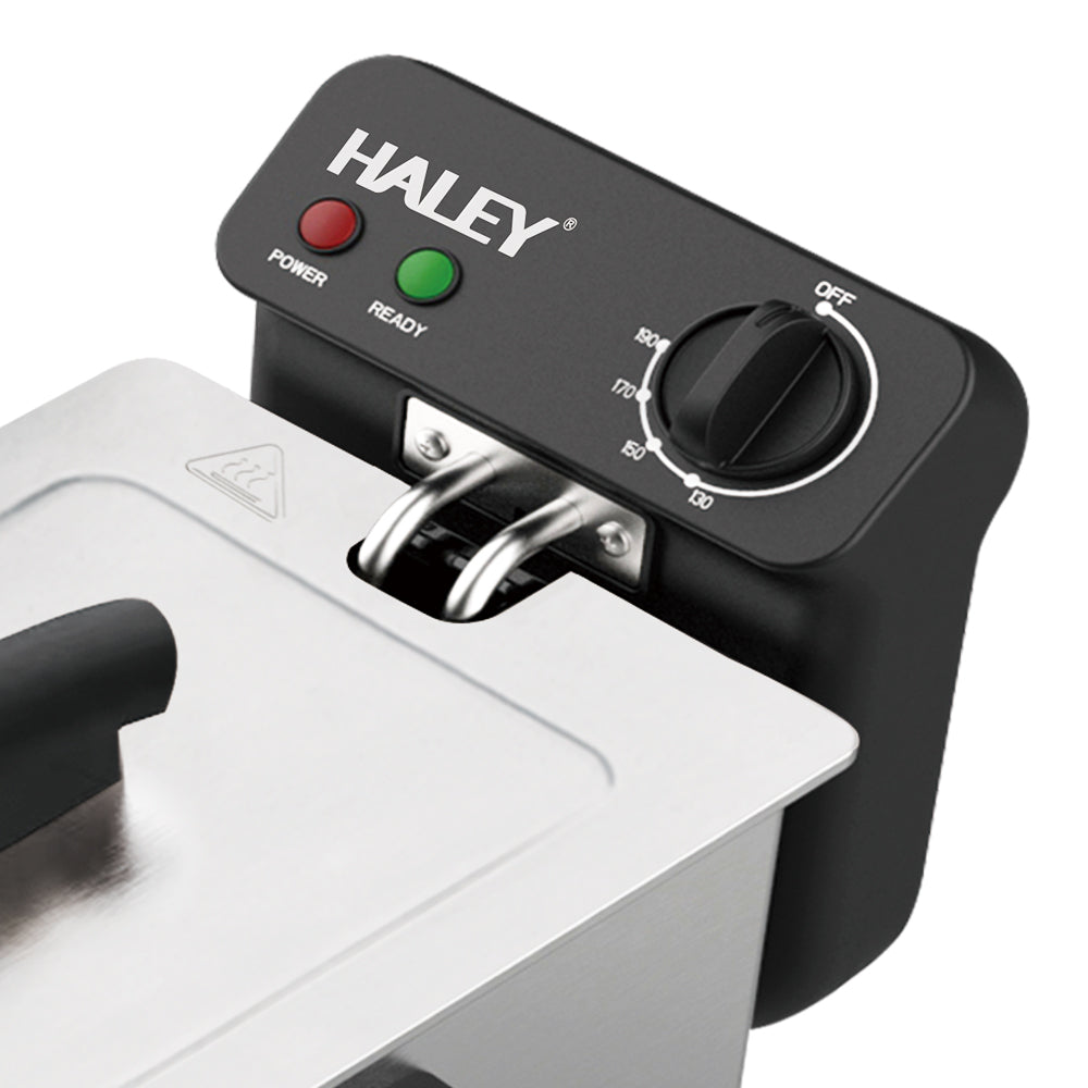 Friteuza Electrica HALEY HY-2504 cu Capacitate de 3L, Termostat Reglabil si Design din Otel Inoxidabil