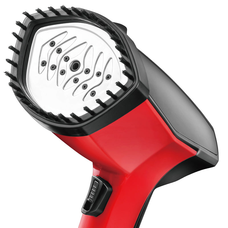 Fier de Calcat cu Abur HALEY, 1600W, Design Compact, Incalzire Rapida in 15 Secunde si Performanta Profesionala, Rosu/Negru