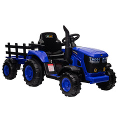 Tractor Electric cu Telecomandă pentru Copii KIDOO, cu Remorcă și Gard, Far, Sunet Motor, Claxon, MP3/USB – 3-6 Ani