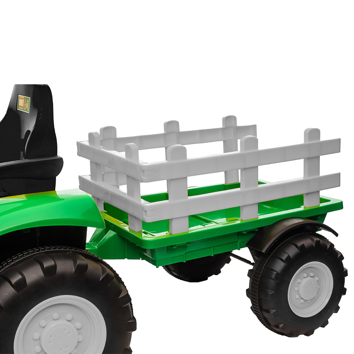 Tractor Electric cu Telecomandă pentru Copii KIDOO, cu Remorcă și Gard, Far, Sunet Motor, Claxon, MP3/USB – 3-6 Ani