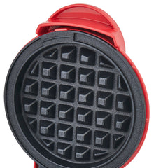 Aparat Mini Waffe HALEY®, 800W, Plăci Antiaderente, Indicator Luminos, Design Compact, Roșu