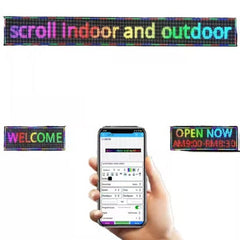 Reclama Luminoasa AT PERFORMANCE 70x20 cm, LED RGB, Cod QR, Vizualizare 120°, Wi-Fi