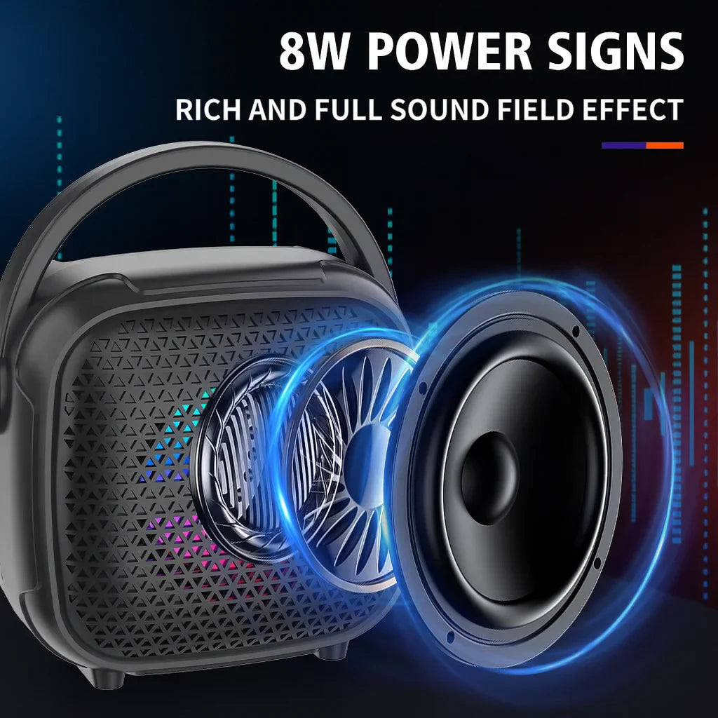 Boxă Portabilă AT Performance Mini ZQS-W3101 – 8W, LED RGB, Microfon Inclus