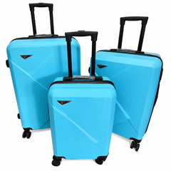 Set 3 Valize de Voiaj ABS, Mare 73 cm + Medie 65 cm + Cabină 55 cm, Roți Duble 360°, Mâner Telescopic, Carcasă Rigidă Rezistentă (Copie)