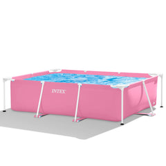 Piscină cu Cadru Metalic Intex, Dreptunghiulară, 220 x 150 x 60 cm, 1.662 L, Roz