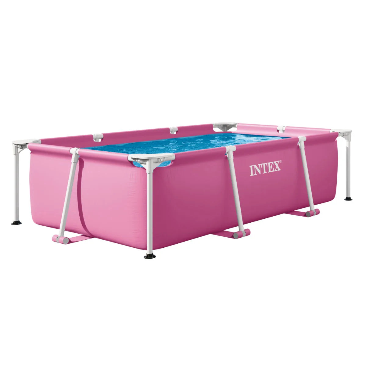 Piscină cu Cadru Metalic Intex, Dreptunghiulară, 220 x 150 x 60 cm, 1.662 L, Roz