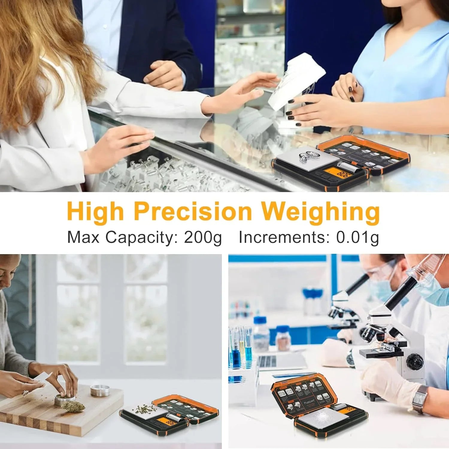 Cantar digital de precizie, Fuzion TU-X, 200g / 0.01g, 6 unitati, de bijuterii