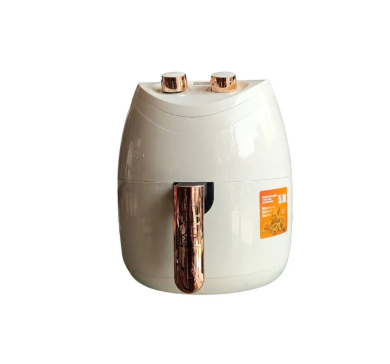 Friteuza electrica profesionala Air Fryer alb, AT PERFORMANCE®, RAF Air Fryer 5.8L 1500W Manual, Multi-Purpose, 360 Air Circulation R.5232 - Gatit sanatos si eficient pentru intreaga familie, negru