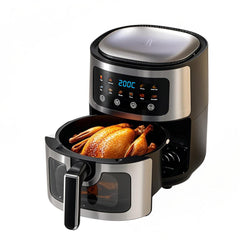 Friteuză cu Aer Cald AT PERFORMANCE® 8L, 10 Programe Smart, 2800W, Panou Tactil, Circulație 3D Aer Fierbinte, Teflon Non-Stick + 100 Bucăți Hârtie de Copt CADOU
