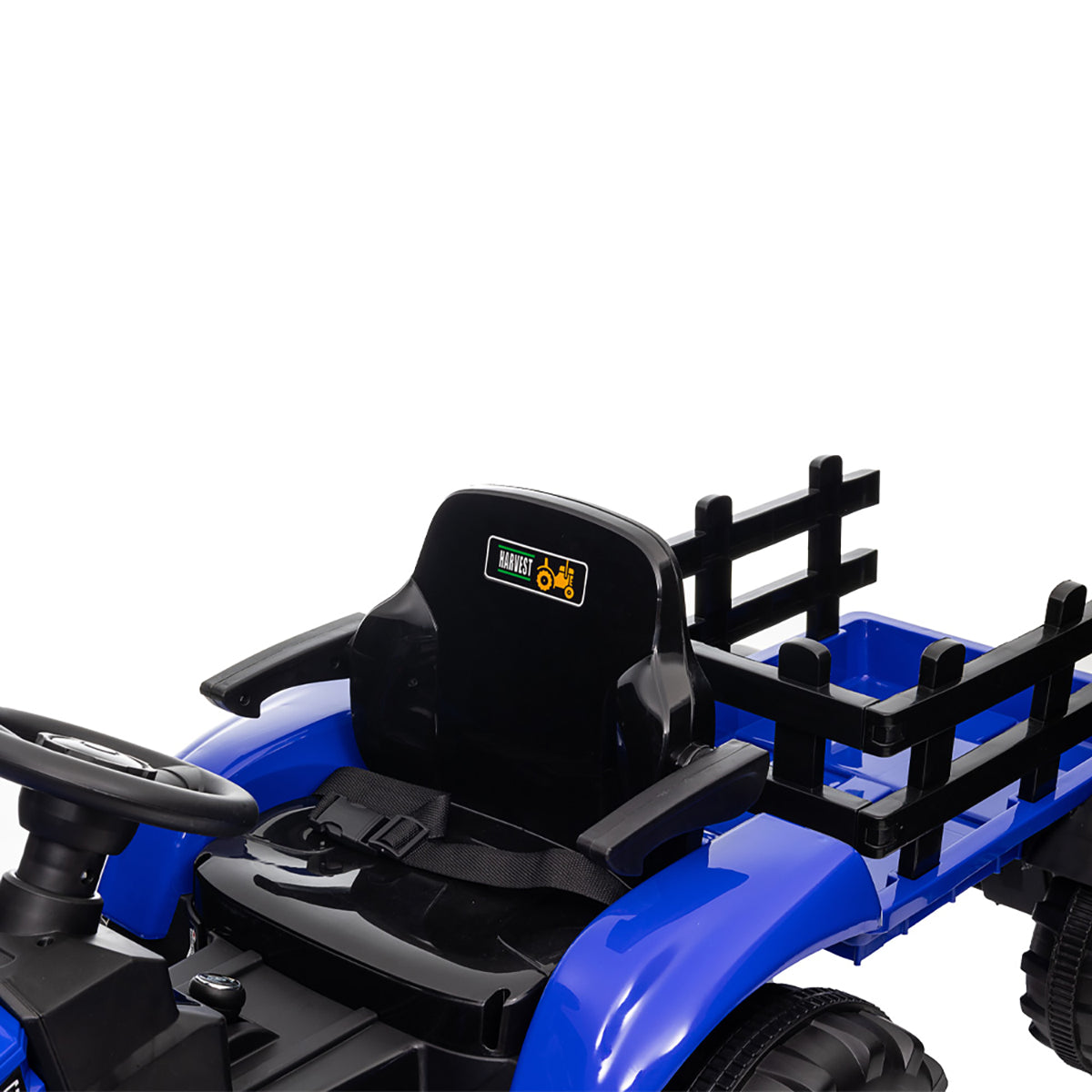 Tractor Electric cu Telecomandă pentru Copii KIDOO, cu Remorcă și Gard, Far, Sunet Motor, Claxon, MP3/USB – 3-6 Ani