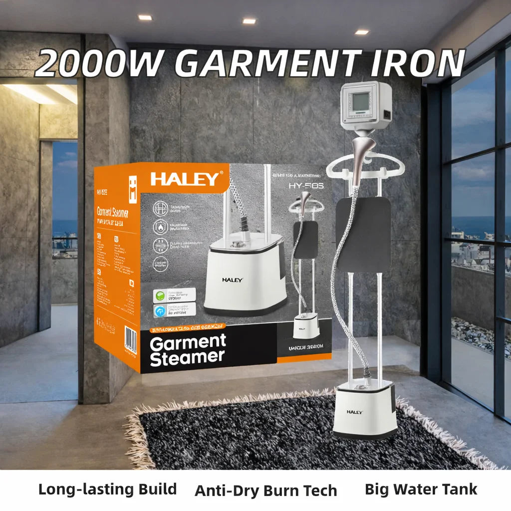 Aparat de Călcat Vertical cu Abur HALEY HY-565, 2000W, Rezervor 2.7L