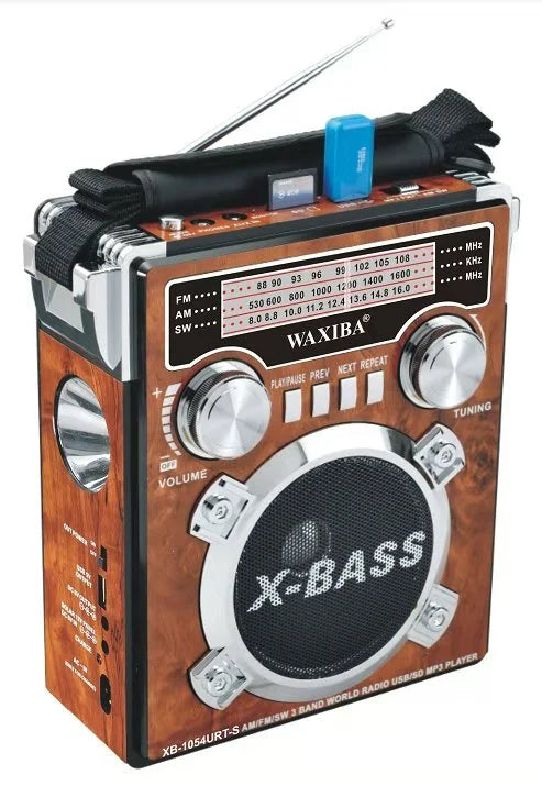 Radio Portabil AM/FM/SW cu Bluetooth, MP3, USB/TF și Lanternă