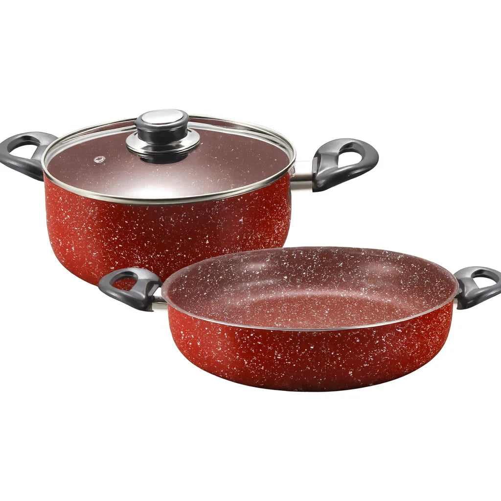 Set Oale Granit Antiaderent AT Performance Royal MN-322, 7 Piese, Marble Non-Stick