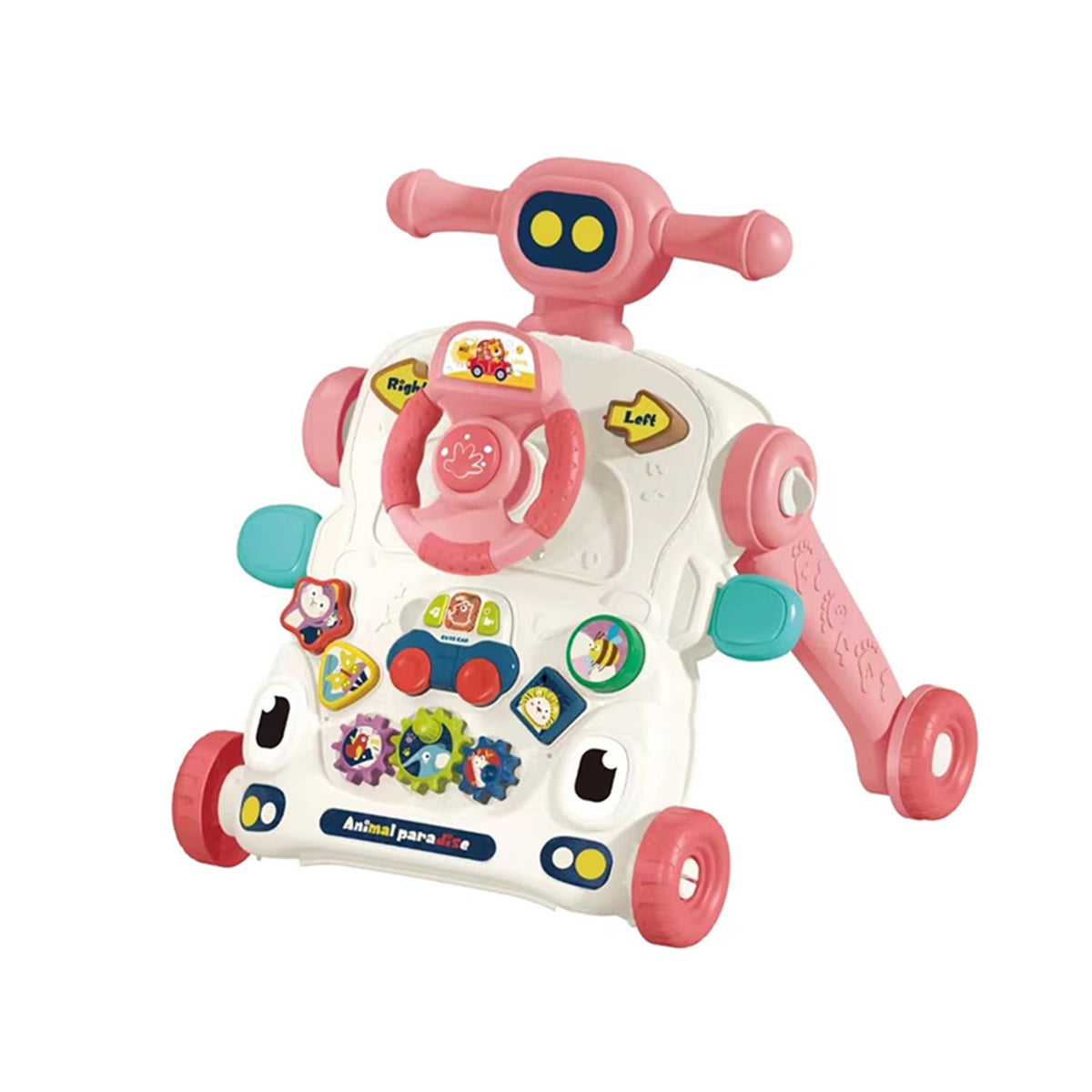 Antepremergător 2 în 1 – Primii Pași și Joacă Interactivă Roz