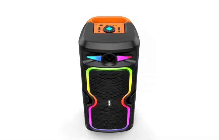 Boxa Portabila AT PERFORMANCE®, cu Lumini RGB, cu Maner, Putere 200W, MP3, USB, Bluetooth, TF, WIFI, Slot Microfon, Karaoke, Acumulator, Negru