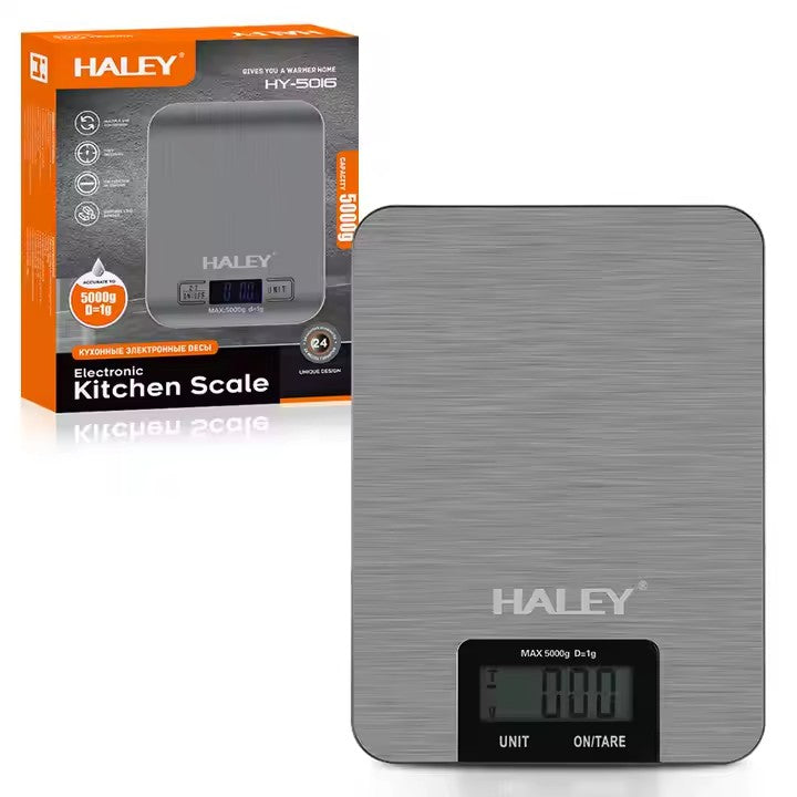 Cântar Electronic HALEY, 5000G, din Oțel Inoxidabil Design Portabill, Argintiu