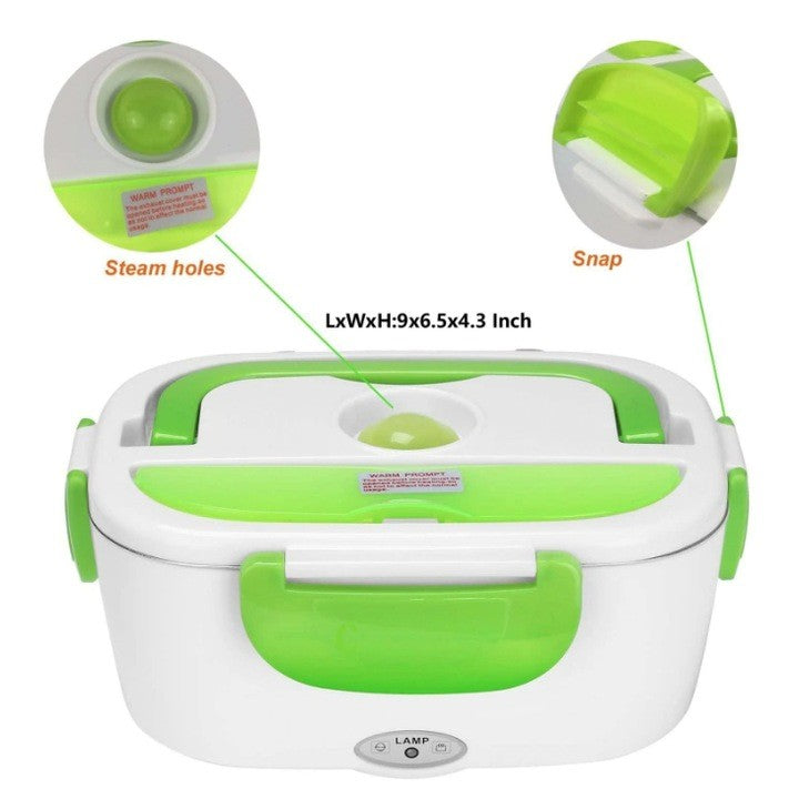 Caserola Termica pentru Mancare cu 2 Compartimente, AT PERFORMANCE, Volum 1 5L Putere 40W Pana la 50 Grade Verde.