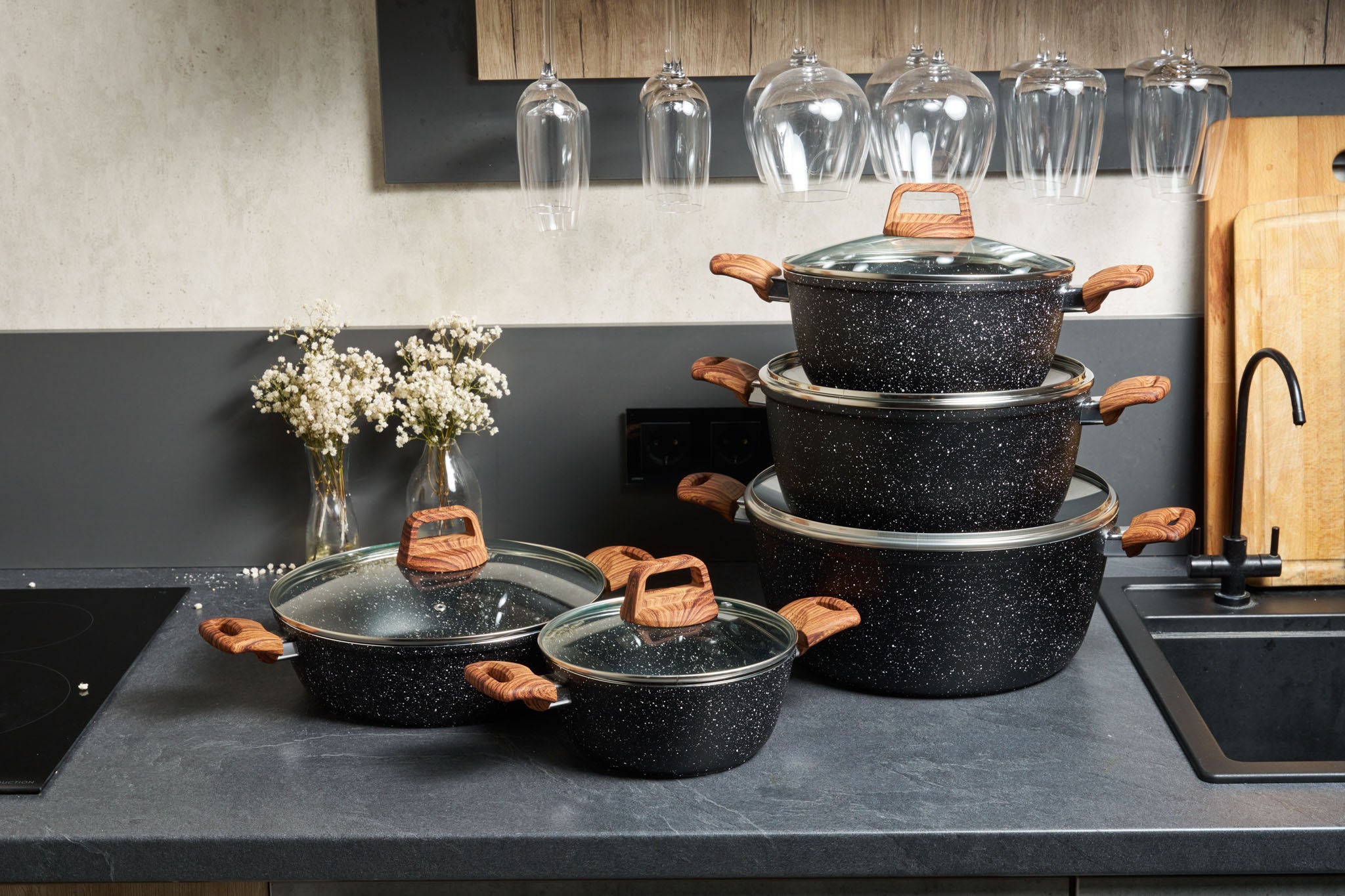 Set oale granit antiaderent,10 PIESE, Royal