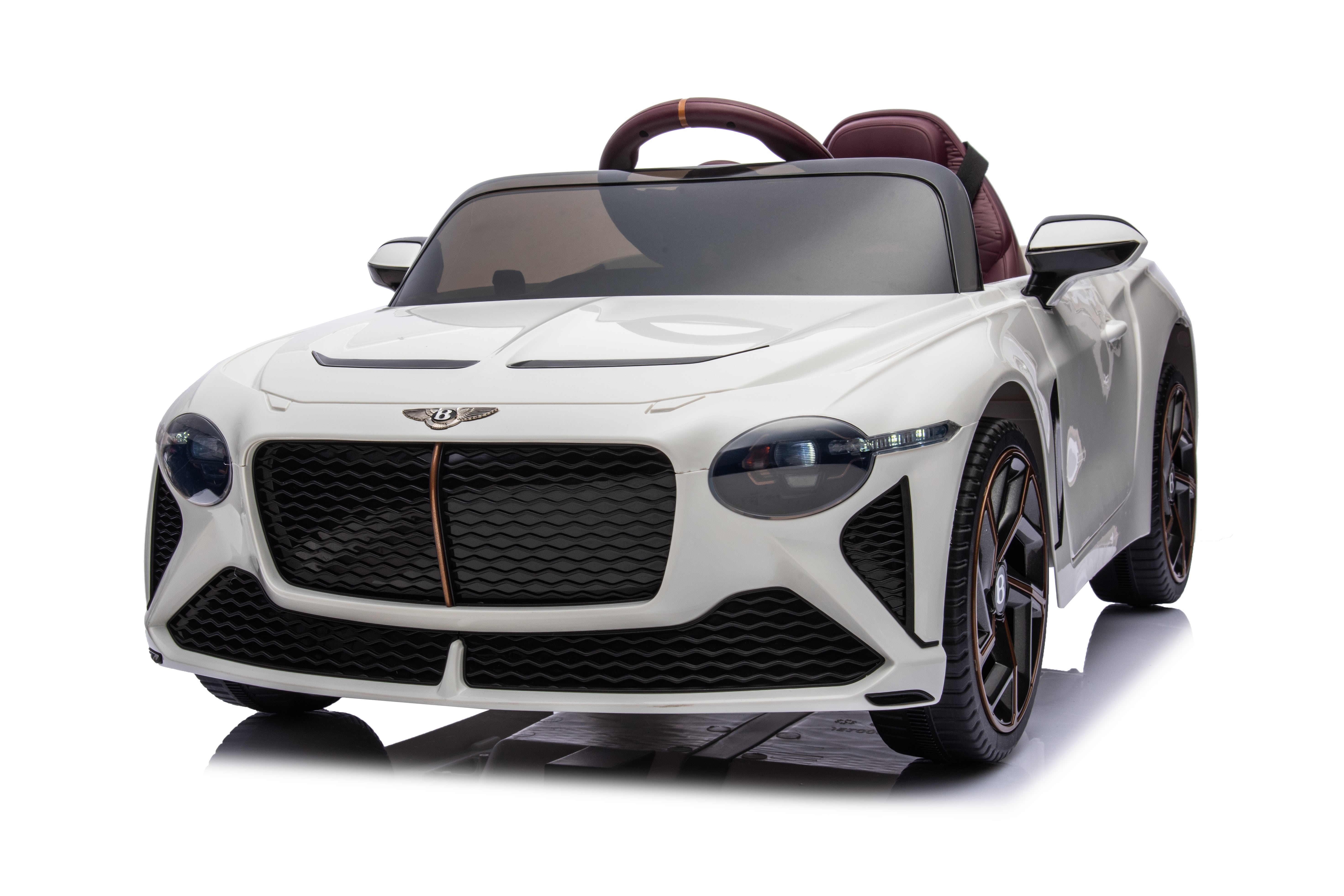 Mașinuță electrică copii Bentley Bacalar oficial licentiat, Kidoo, 12V, 2 motoare, telecomandă 2.4G, LED, USB, Bluetooth, 3-8 ani