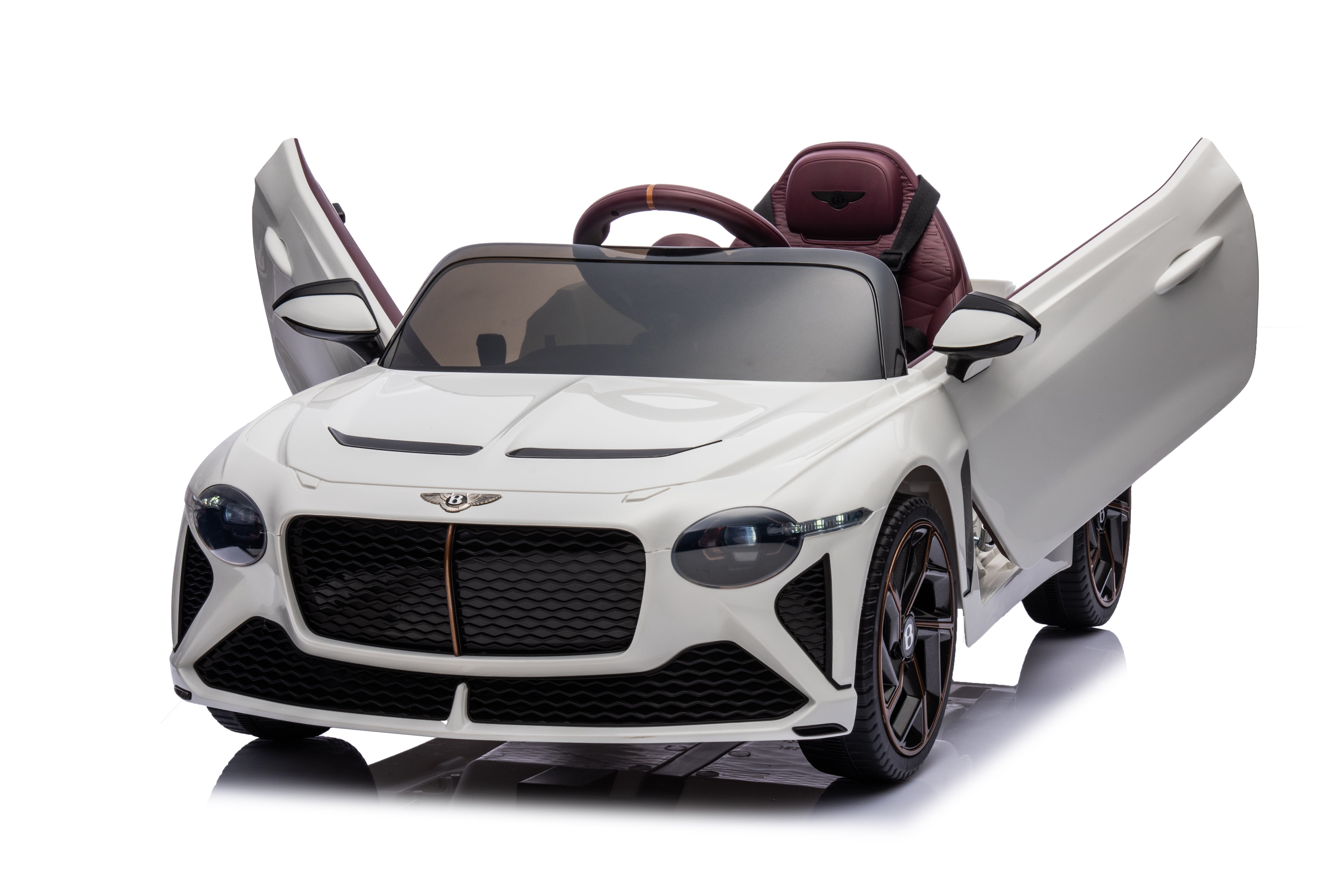 Mașinuță electrică copii Bentley Bacalar oficial licentiat, Kidoo, 12V, 2 motoare, telecomandă 2.4G, LED, USB, Bluetooth, 3-8 ani