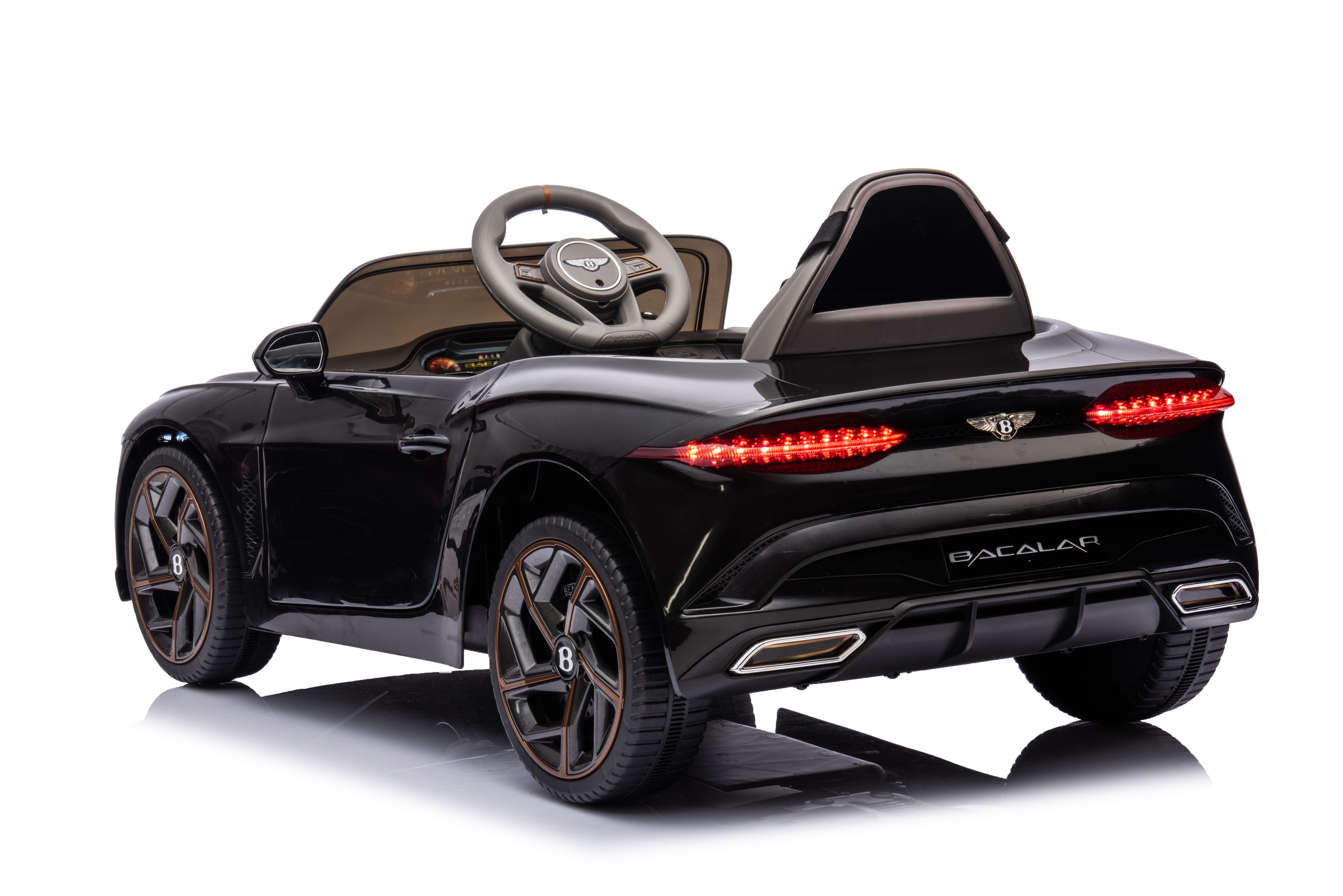 Mașinuță electrică copii Bentley Bacalar oficial licentiat, Kidoo, 12V, 2 motoare, telecomandă 2.4G, LED, USB, Bluetooth, 3-8 ani